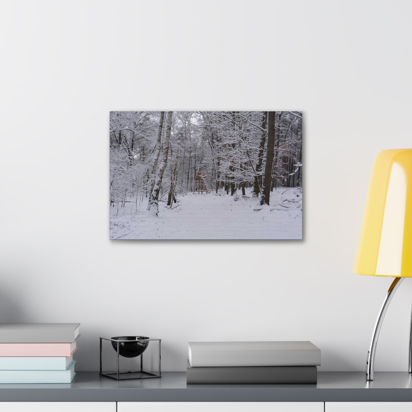 Forest Winter Tree Snow Nature Wilderness Photography Canvas Wall Art for Home Decor Ready-to-Hang-Express Your Love Gifts