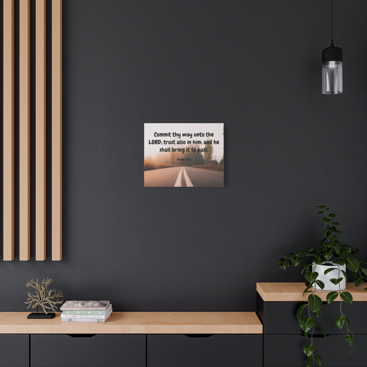 Scripture Canvas Commit Thy Way Psalms 37:5 Christian Wall Art Bible Verse Print Ready to Hang-Express Your Love Gifts
