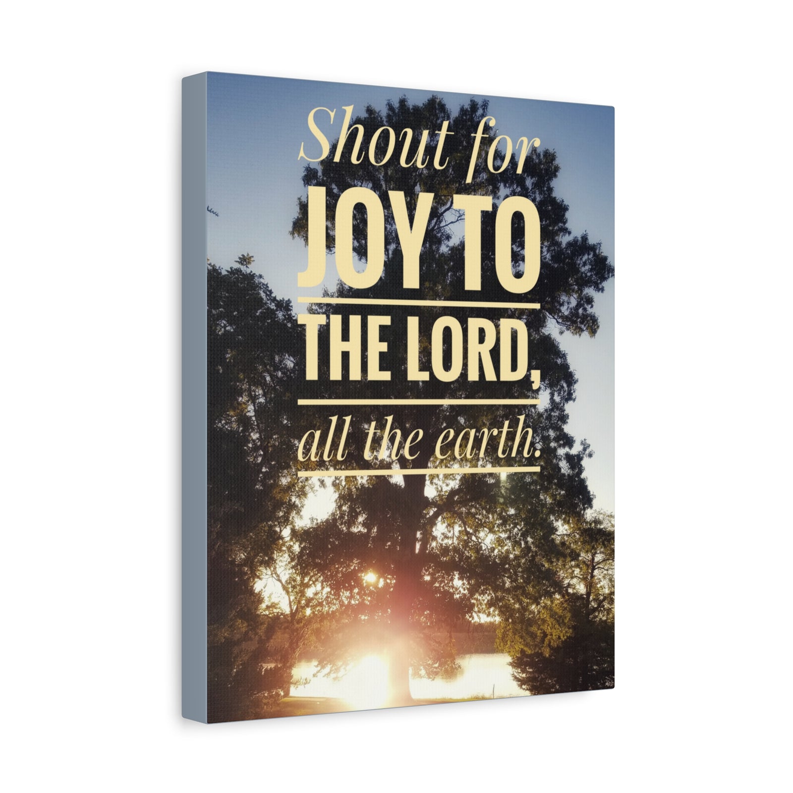 Scripture Canvas Joy To The Lord Psalms 100:1 Christian Wall Art Bible Verse Print Ready to Hang-Express Your Love Gifts