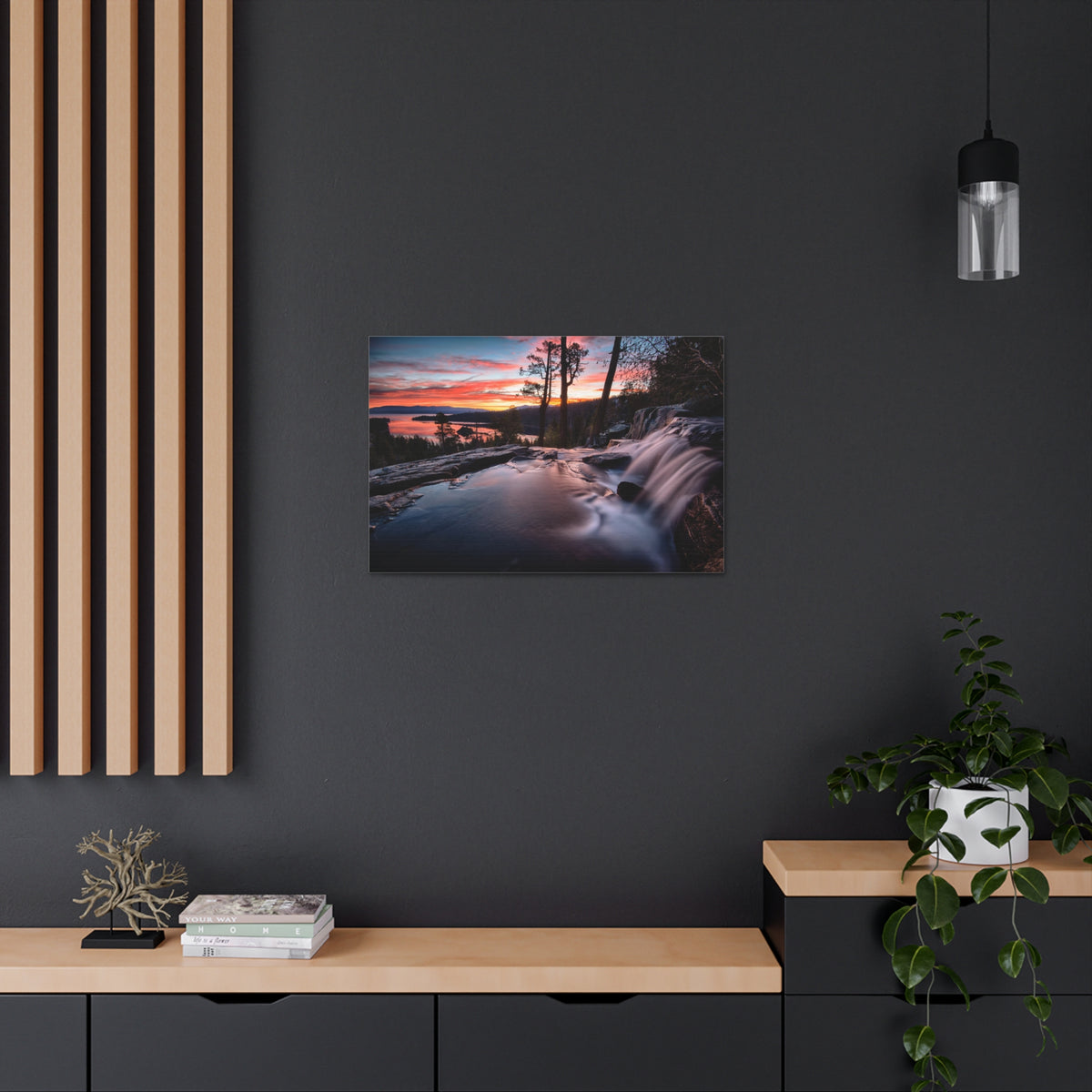 Lake Water Rushing Nature Wilderness Photography Canvas Wall Art for Home Decor Ready-to-Hang-Express Your Love Gifts