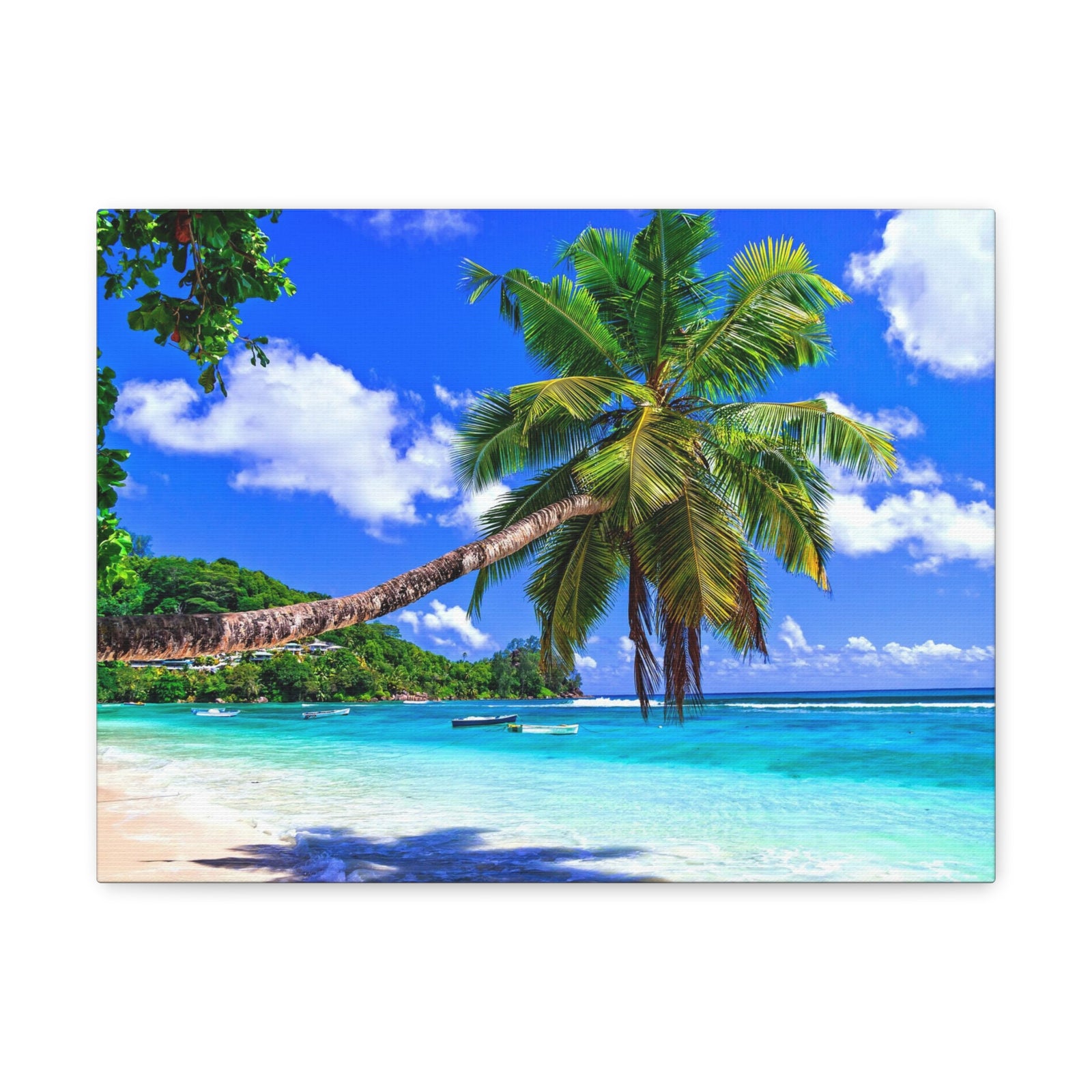 Exotic Tropical Beach Scenery Ocean Canvas Wall Art for Home Decor Ready-to-Hang-Express Your Love Gifts