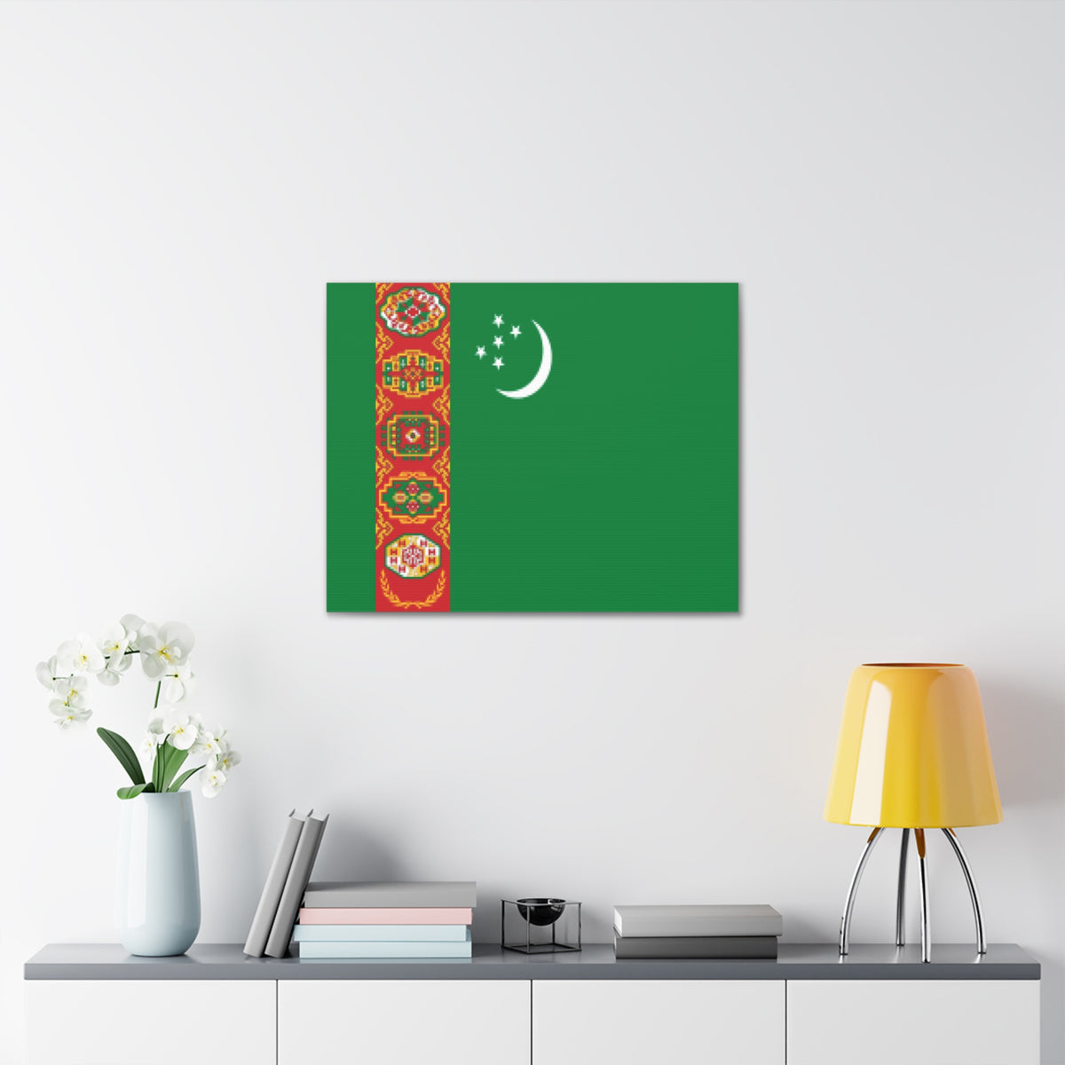 Turkmenistan Country Flag Canvas Vibrant Wall Art Unframed Home Decor-Express Your Love Gifts