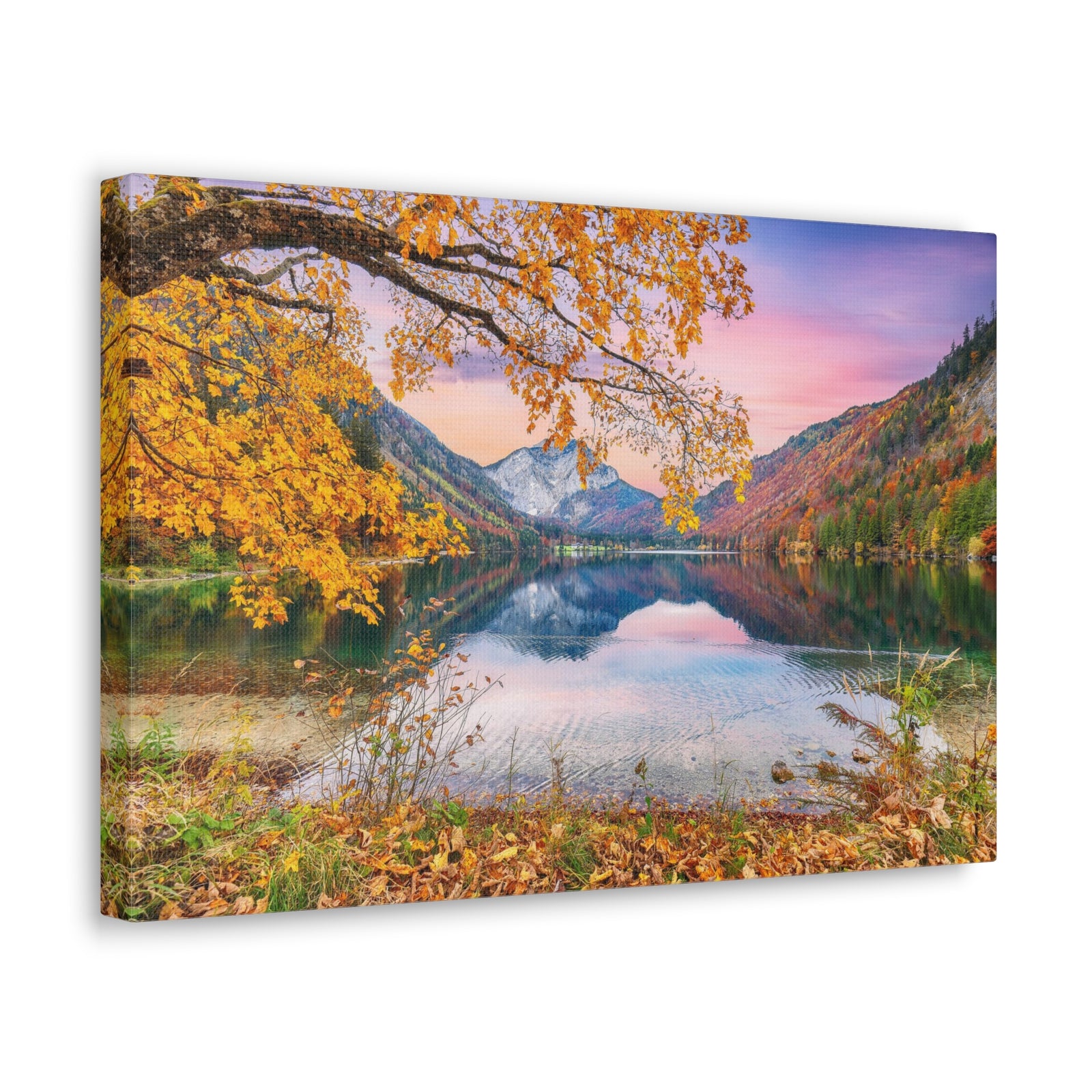 Stunning Autumn Scene Forest Floral Nature Photography Canvas Wall Art for Home Decor Ready-to-Hang-Express Your Love Gifts