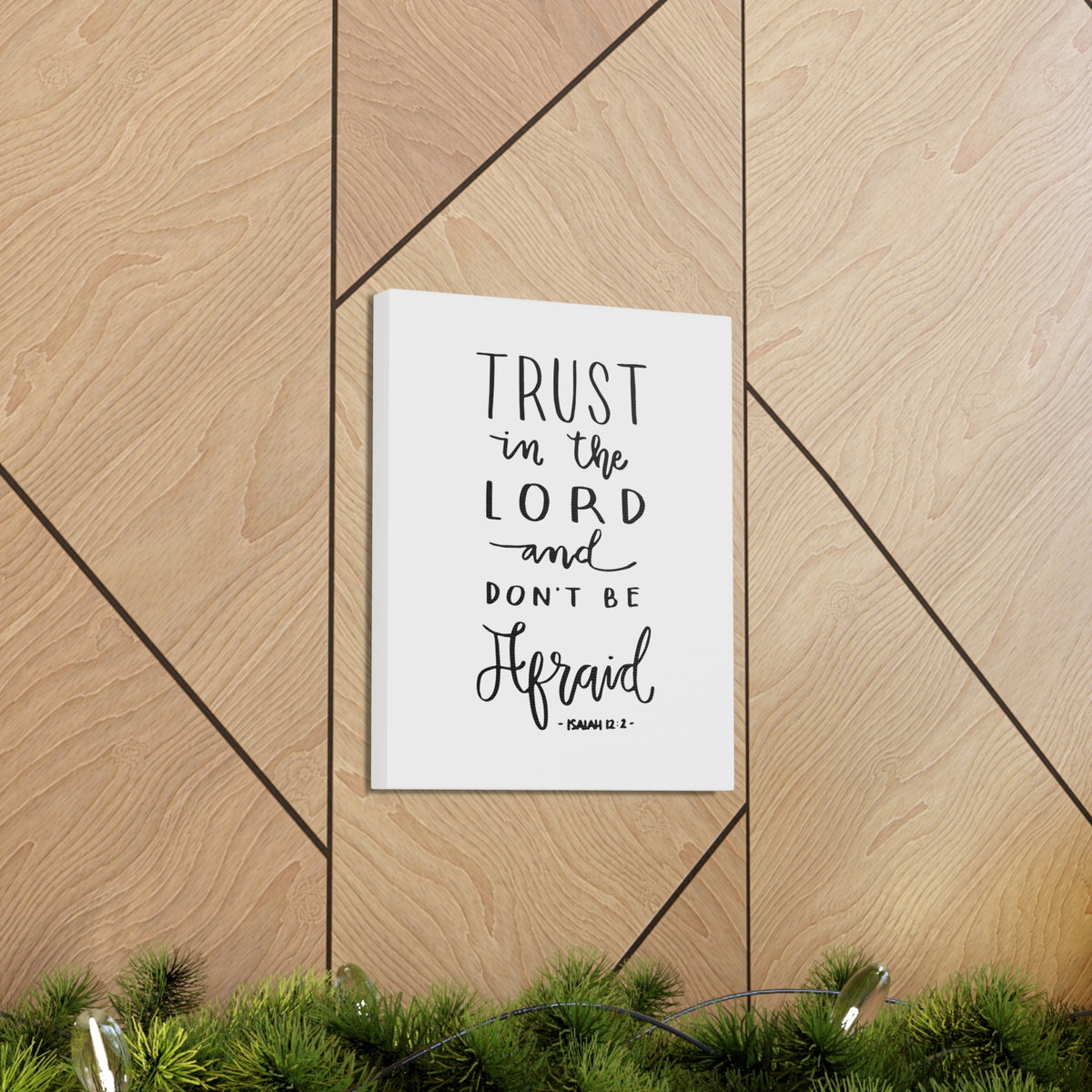 Scripture Canvas Trust In The Lord Isaiah 12:2 Christian Wall Art Bible Verse Print Ready To Hang-Express Your Love Gifts