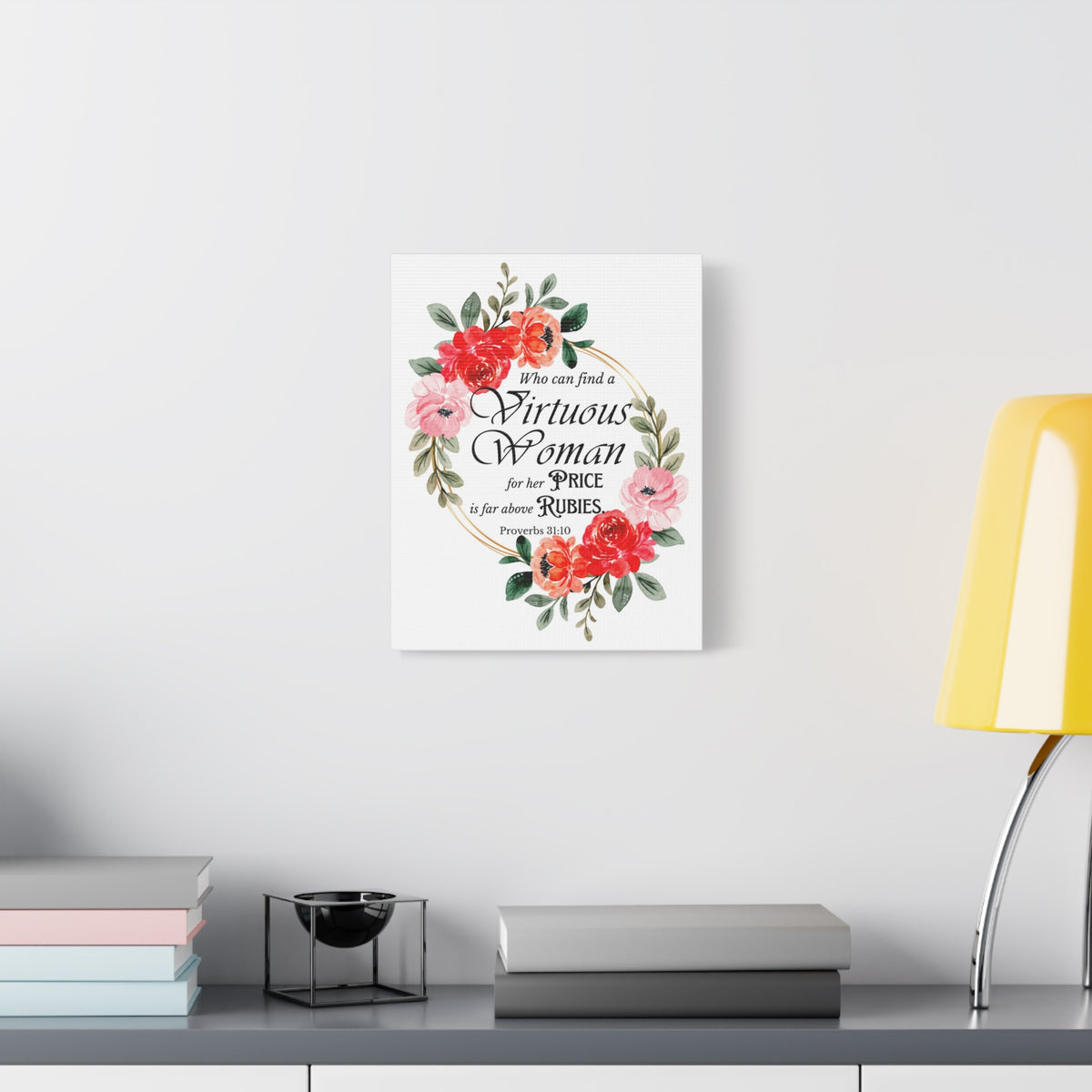 Scripture Walls Proverbs 31:10 A Virtuous Woman Bible Verse Canvas Christian Wall Art Ready to Hang Unframed-Express Your Love Gifts