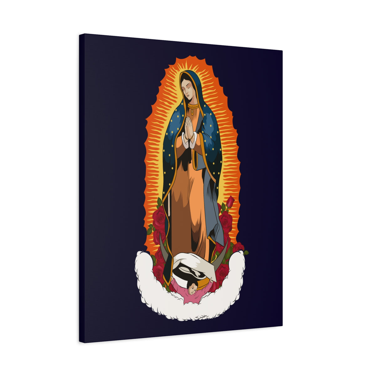 Our Lady of Guadalupe (Spanish: Nuestra Señora de Guadalupe ) Printed On Ready To Hang Stretched Canvas Wall Art-Express Your Love Gifts