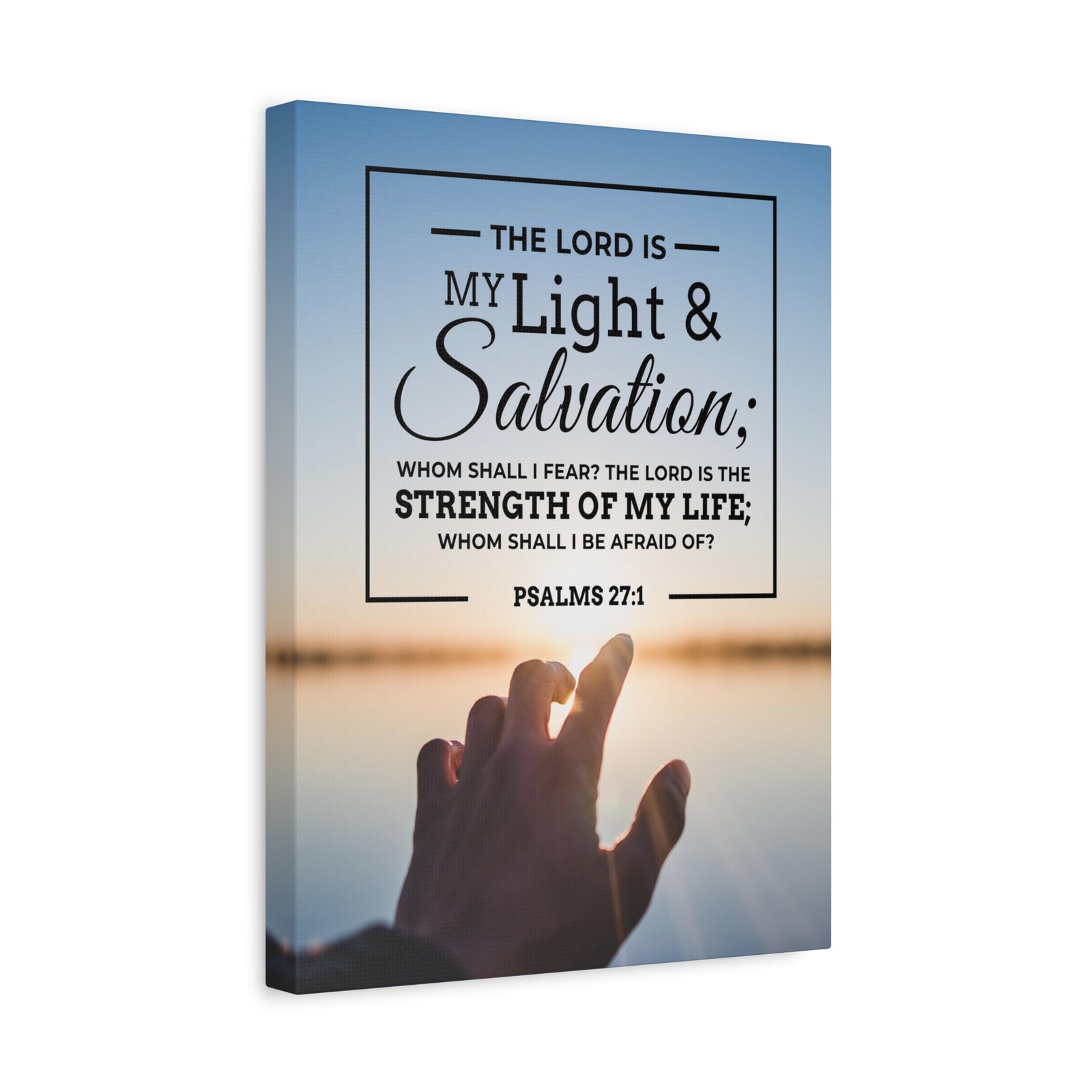 Bible Verse Canvas Light and Salvation Psalms 27:1 Christian Home Decor Scripture Art-Express Your Love Gifts