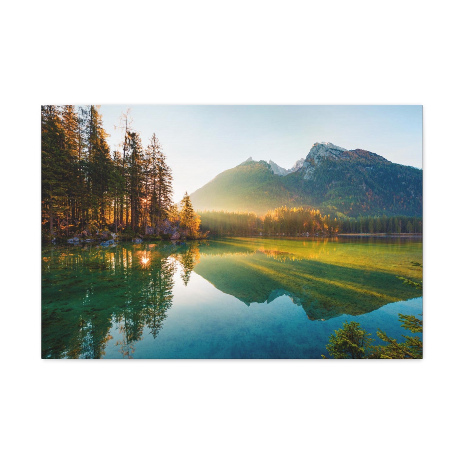 Mountain Lake In Colorado Modern Multicolor Scenic Nature Photography Canvas Home Office Decor Ready to Hang-Express Your Love Gifts