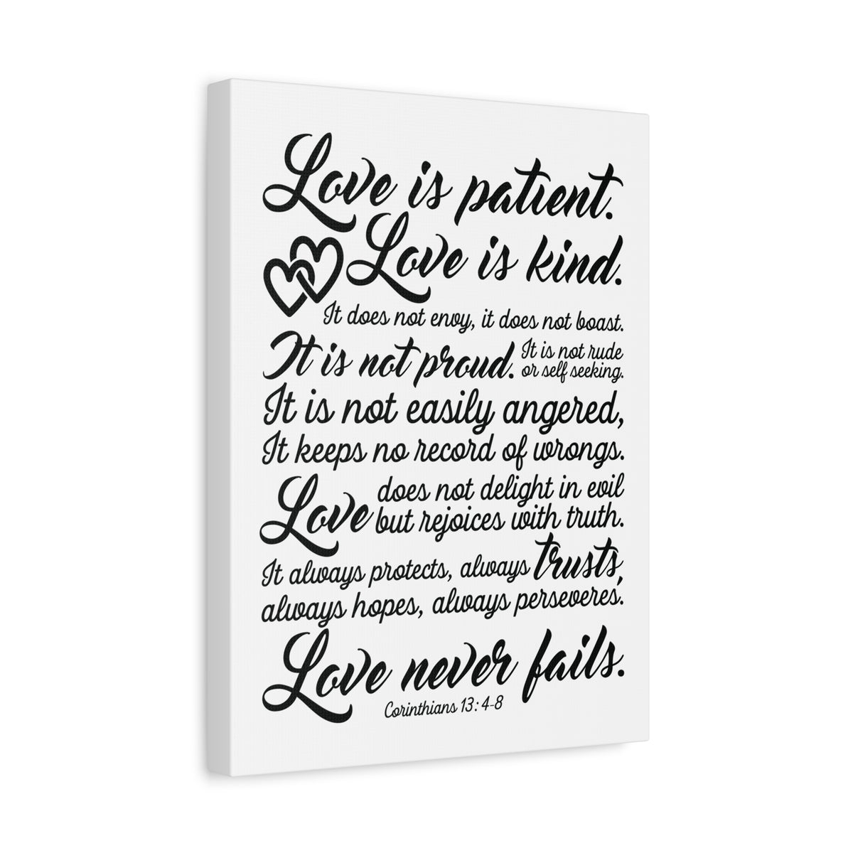 Scripture Canvas Love Is Patient Corinthians 13:4-8 Christian Wall Art Bible Verse Print Ready to Hang-Express Your Love Gifts