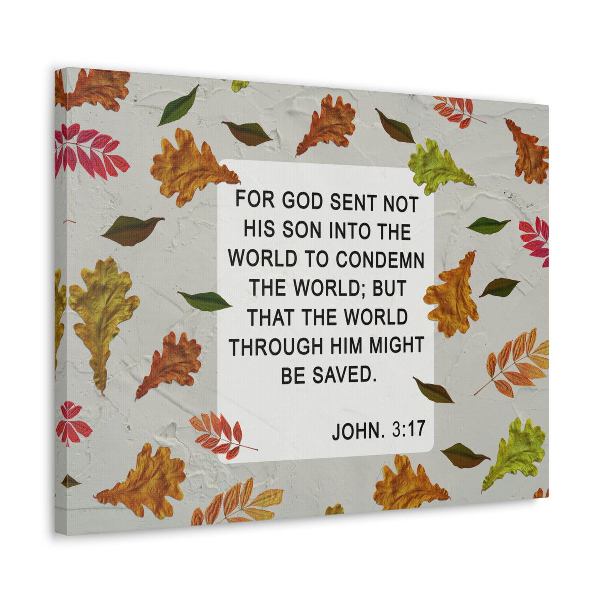 Scripture Walls God Sent John 3:17 Bible Verse Canvas Christian Wall Art Ready to Hang-Express Your Love Gifts