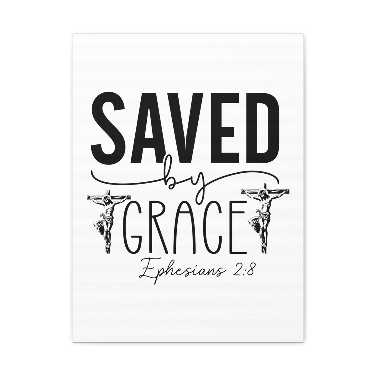 Scripture Walls Ephesian 2:8 Saved By Grace Bible Verse Canvas Christian Wall Art Ready to Hang Unframed-Express Your Love Gifts