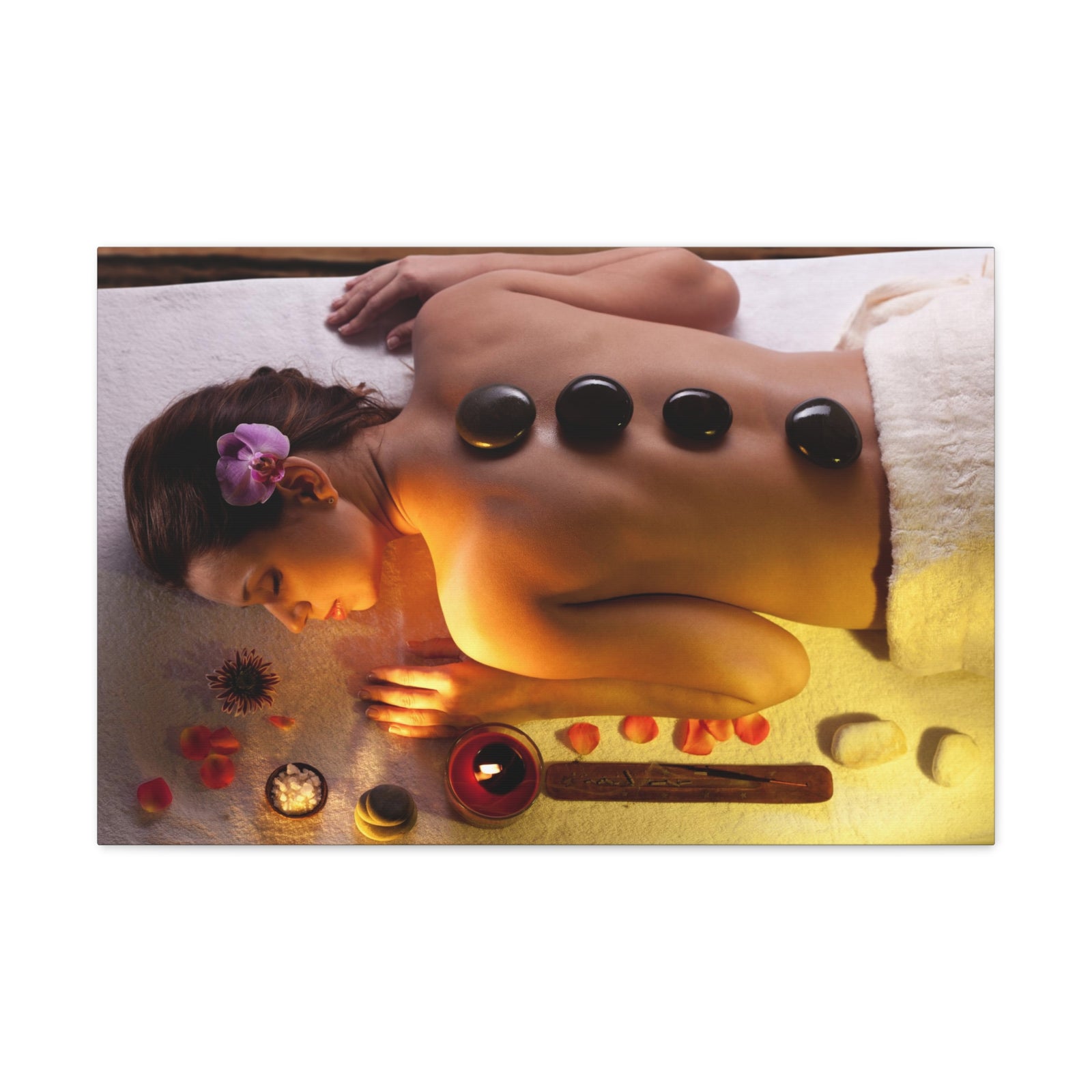 Woman Getting Spa Forest Floral Nature Photography Canvas Wall Art for Home Decor Ready-to-Hang-Express Your Love Gifts