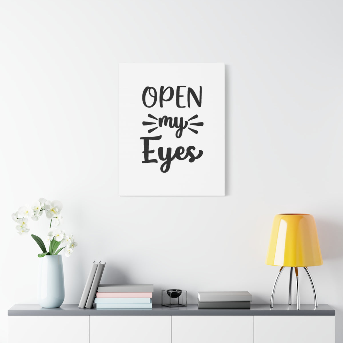 Scripture Canvas Open My Eyes Psalm 119:18 Cursive Christian Wall Art Bible Verse Print Ready to Hang-Express Your Love Gifts