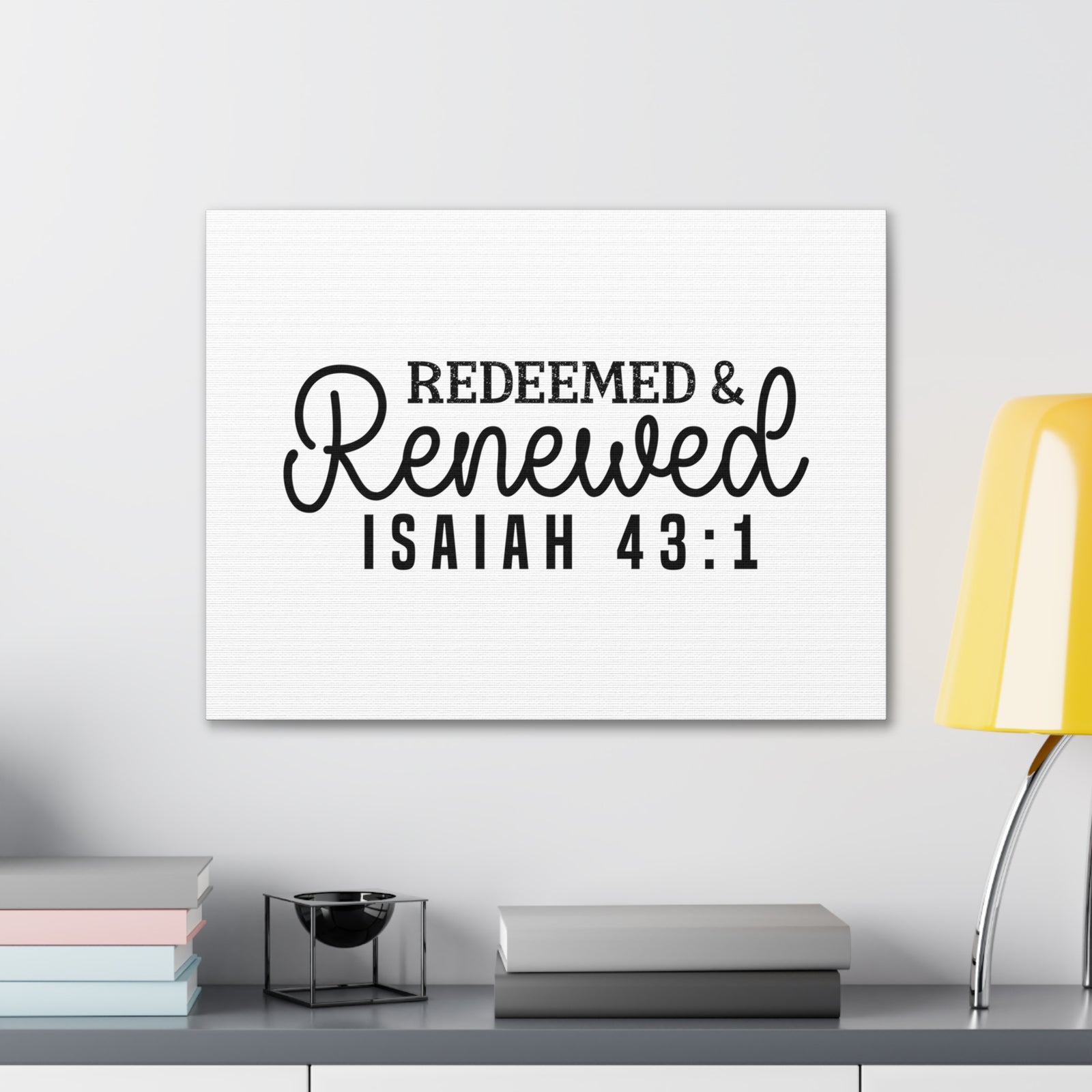 Scripture Walls Isaiah 43:1 Redeemed & Renewed Bible Verse Canvas Christian Wall Art Ready to Hang Unframed-Express Your Love Gifts
