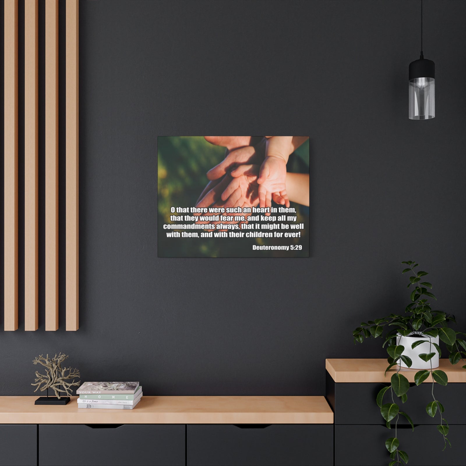 Bible Verse Canvas Keep All My Commandments Deuteronomy 5:29 Christian Home Décor Wall Art Scripture Ready to Hang Faith Print-Express Your Love Gifts
