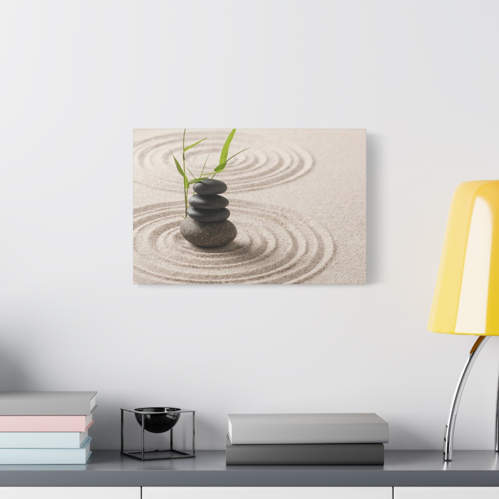 Zen Stones Sand Forest Floral Nature Photography Canvas Wall Art for Home Decor Ready-to-Hang-Express Your Love Gifts
