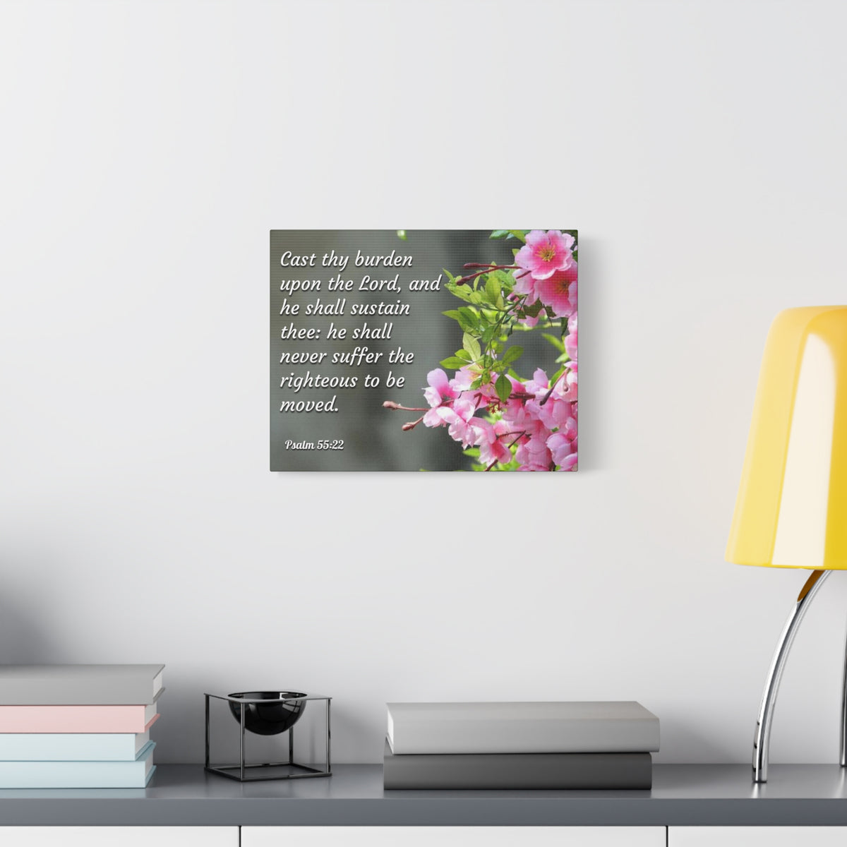 Scripture Canvas Upon The Lord Psalm 55:22 Christian Wall Art Bible Verse Print Ready to Hang-Express Your Love Gifts