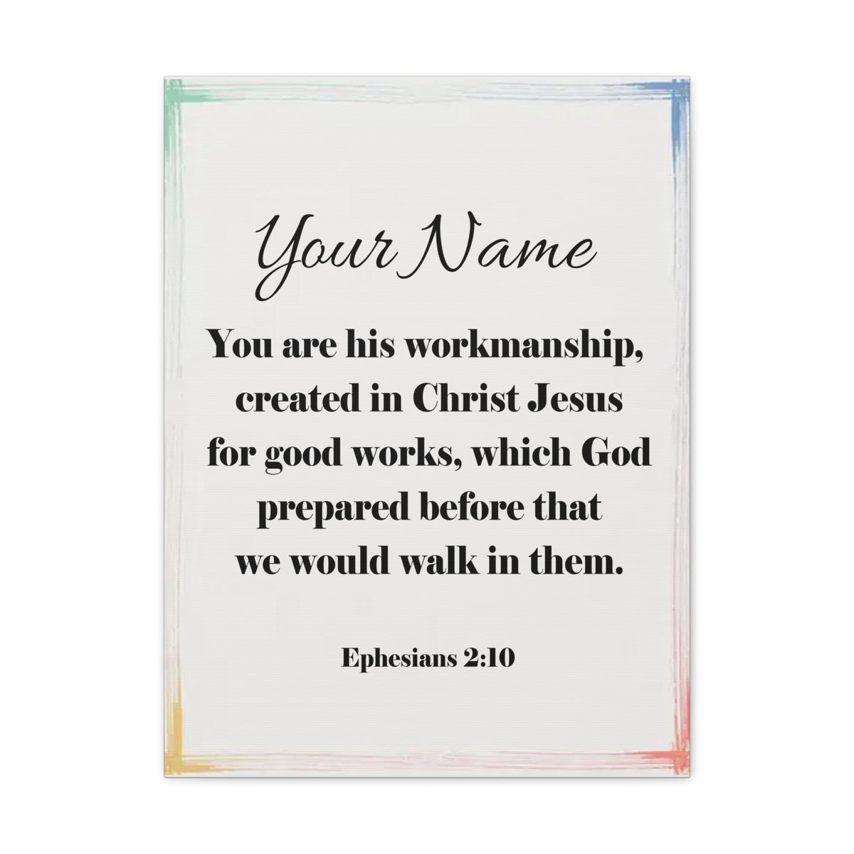 Scripture Walls Personalized Ephesians 2:10 Bible Chapter Canvas Christian Wall Art Ready to Hang-Express Your Love Gifts