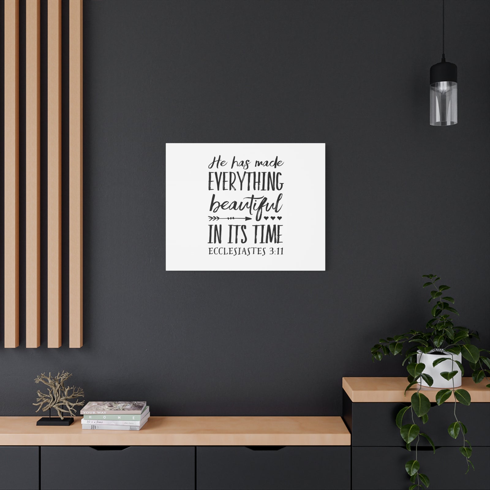 Scripture Canvas Everything Beautiful Ecclesiastes 3:11 Christian Wall Art Bible Verse Print Ready to Hang-Express Your Love Gifts