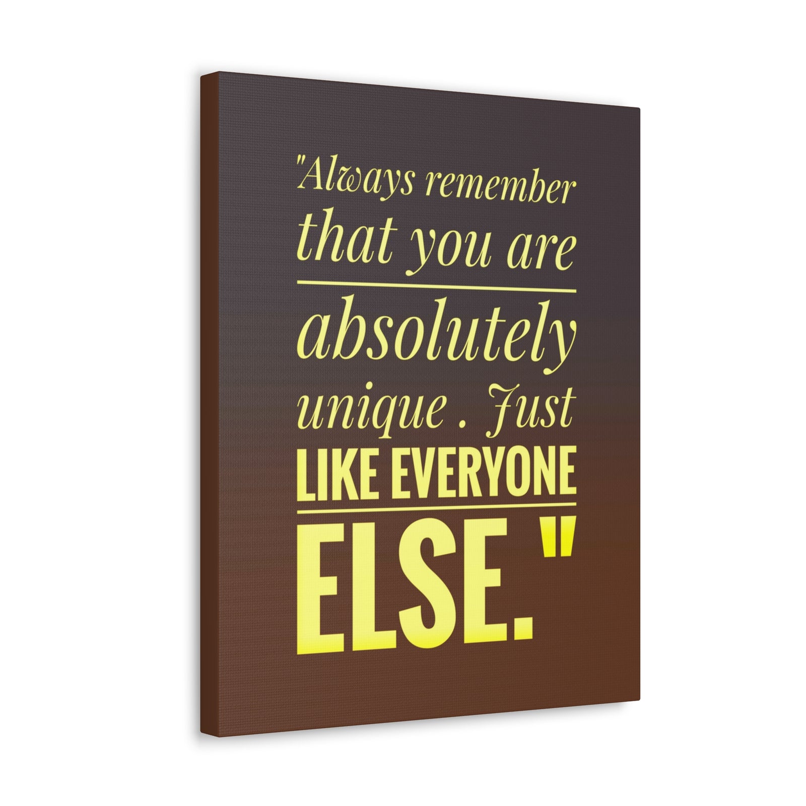 Inspirational Wall Art You Are Absolutely Unique Motivation Wall Decor for Home Office Gym Inspiring Success Quote Print Ready to Hang-Express Your Love Gifts