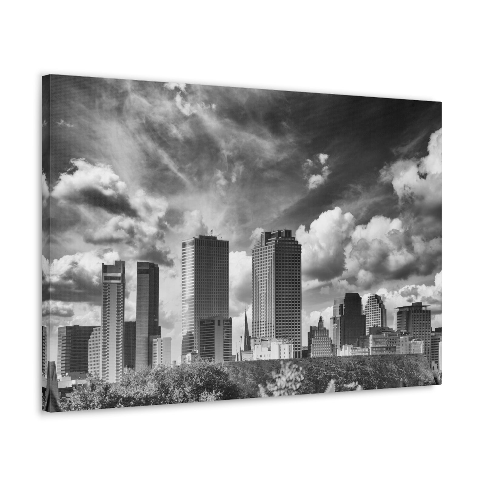 New Orleans Black And White Skyline Canvas Artwork High-Quality Breathtaking Stunning Cityscape for Home Decor Ready to Hang-Express Your Love Gifts
