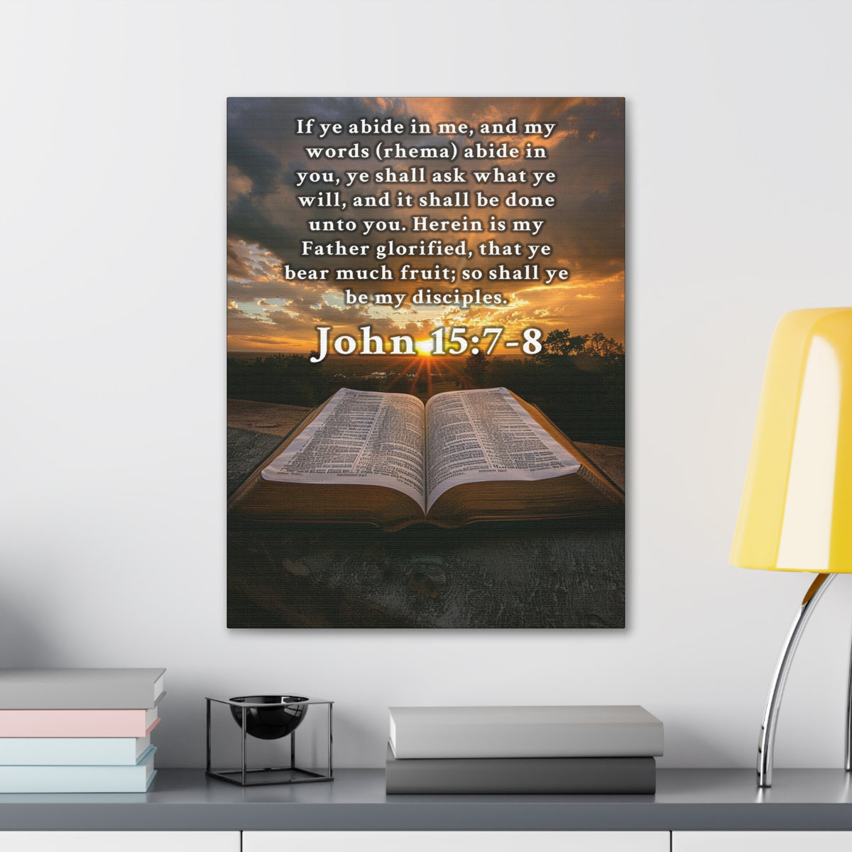 Scripture Walls John 15:7-8 KJV Bible Verse Canvas Christian Wall Art Ready to Hang Unframed-Express Your Love Gifts