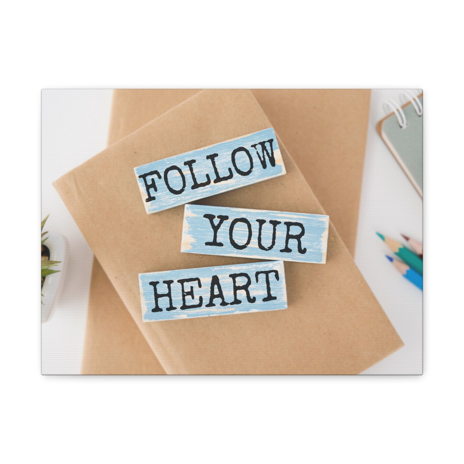 Inspirational Quote Canvas Follow Your Heart Wall Art Motivational Motto Inspiring Prints Artwork Decor Ready to Hang-Express Your Love Gifts