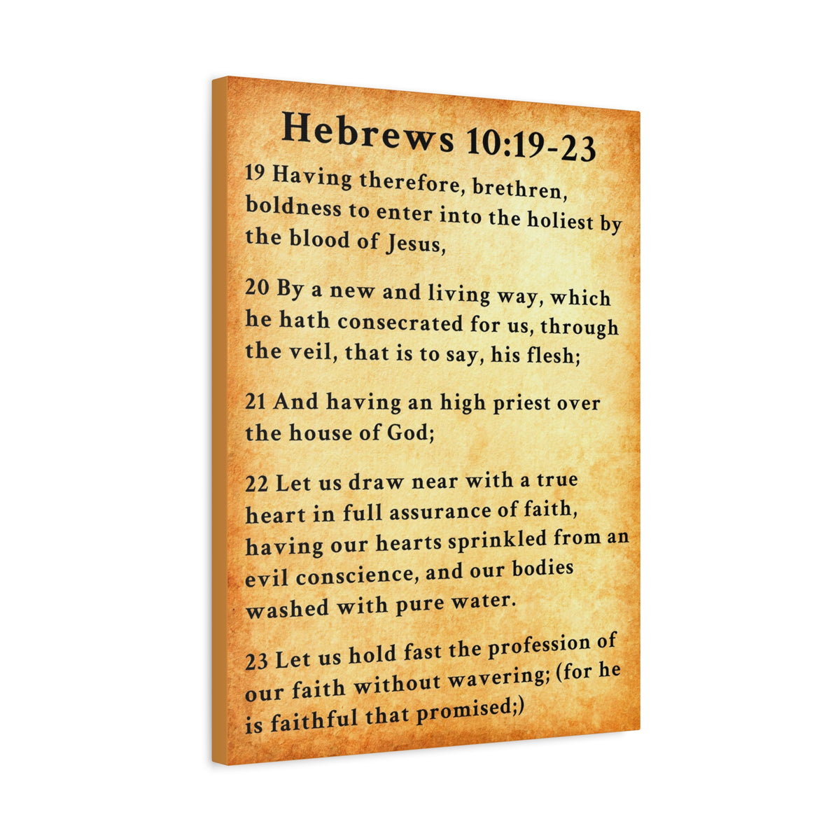 Scripture Walls Hebrews 10:19-23 KJV Bible Verse Canvas Christian Wall Art Ready to Hang Unframed-Express Your Love Gifts