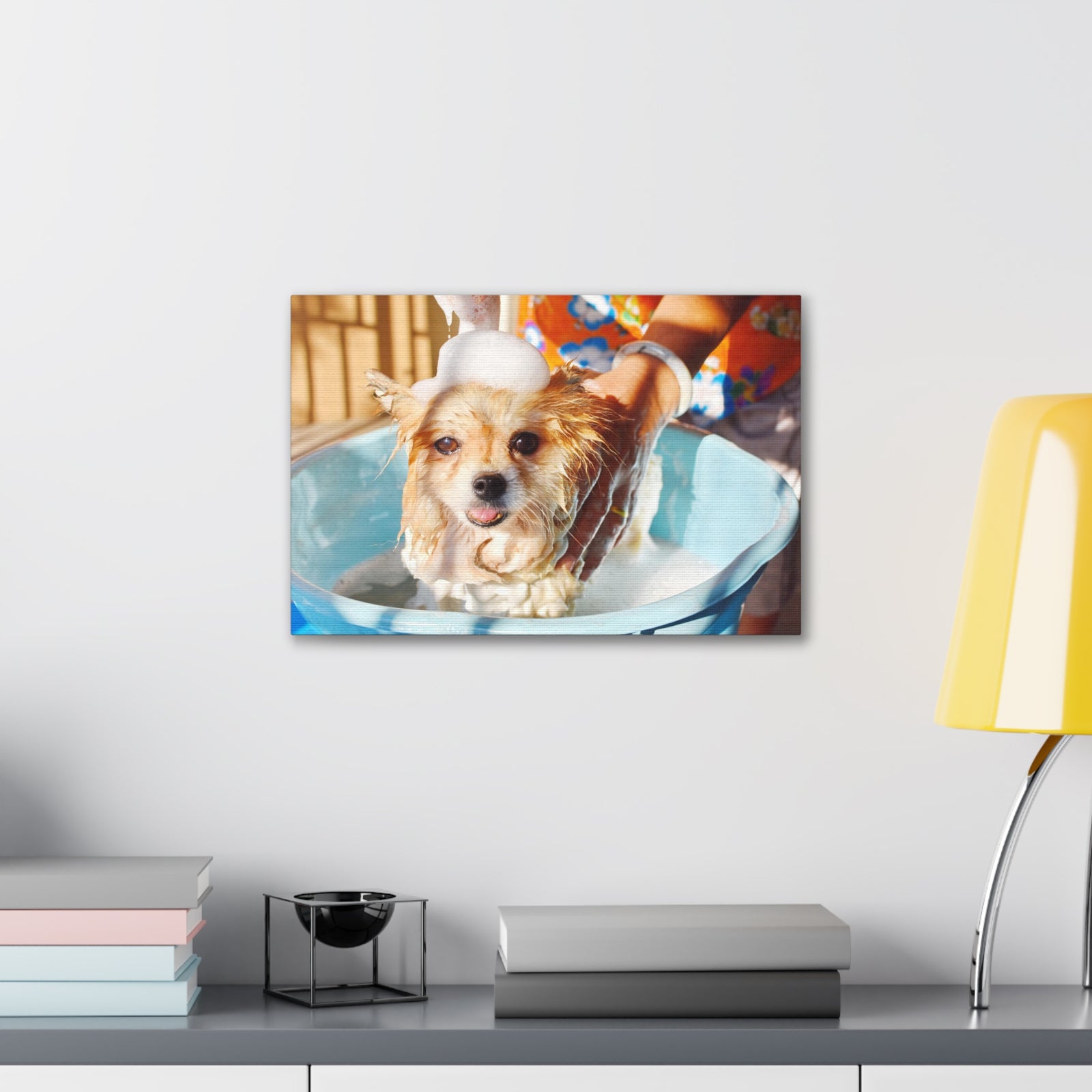Cute Pomeranian Bathee Canvas Wall Art for Home Decor Ready-to-Hang-Express Your Love Gifts