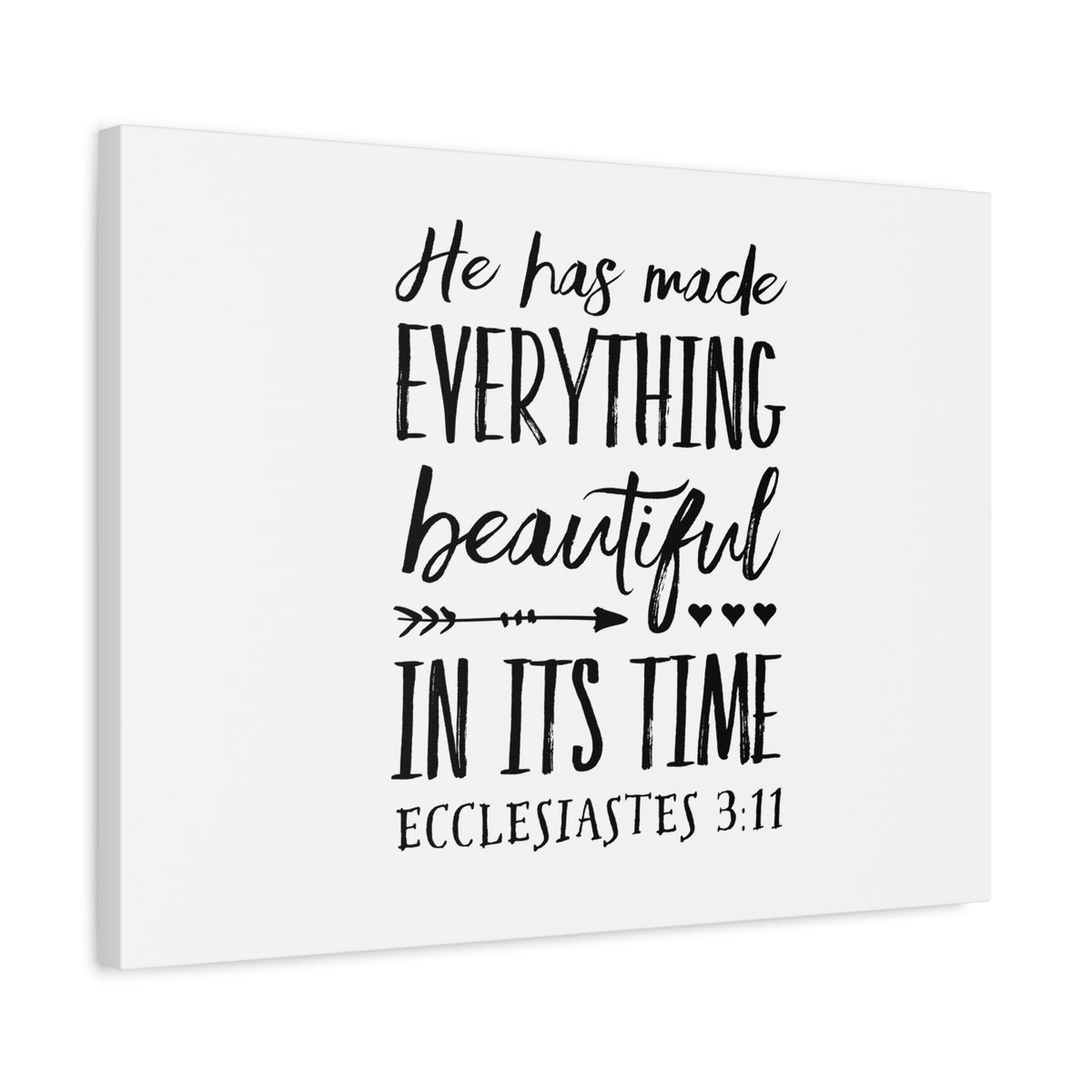 Scripture Canvas Everything Beautiful Ecclesiastes 3:11 Christian Wall Art Bible Verse Print Ready to Hang-Express Your Love Gifts