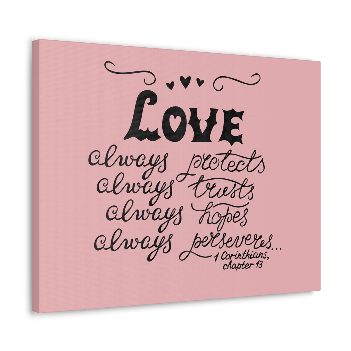 Scripture Canvas Love Always Protects 1 Corinthians Chapter 13 Christian Wall Art Bible Verse Print Ready To Hang-Express Your Love Gifts