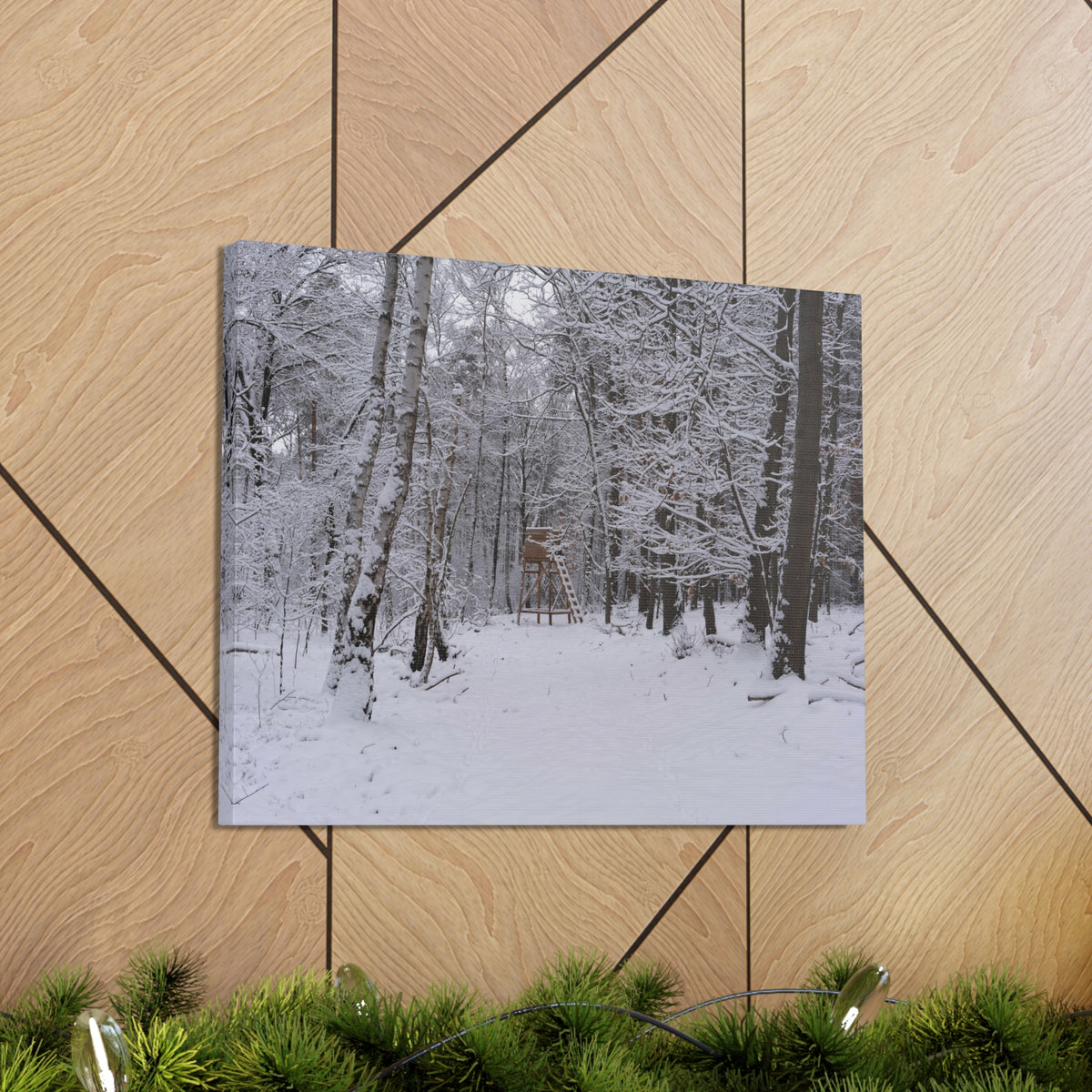 Forest Winter Tree Snow Nature Wilderness Photography Canvas Wall Art for Home Decor Ready-to-Hang-Express Your Love Gifts