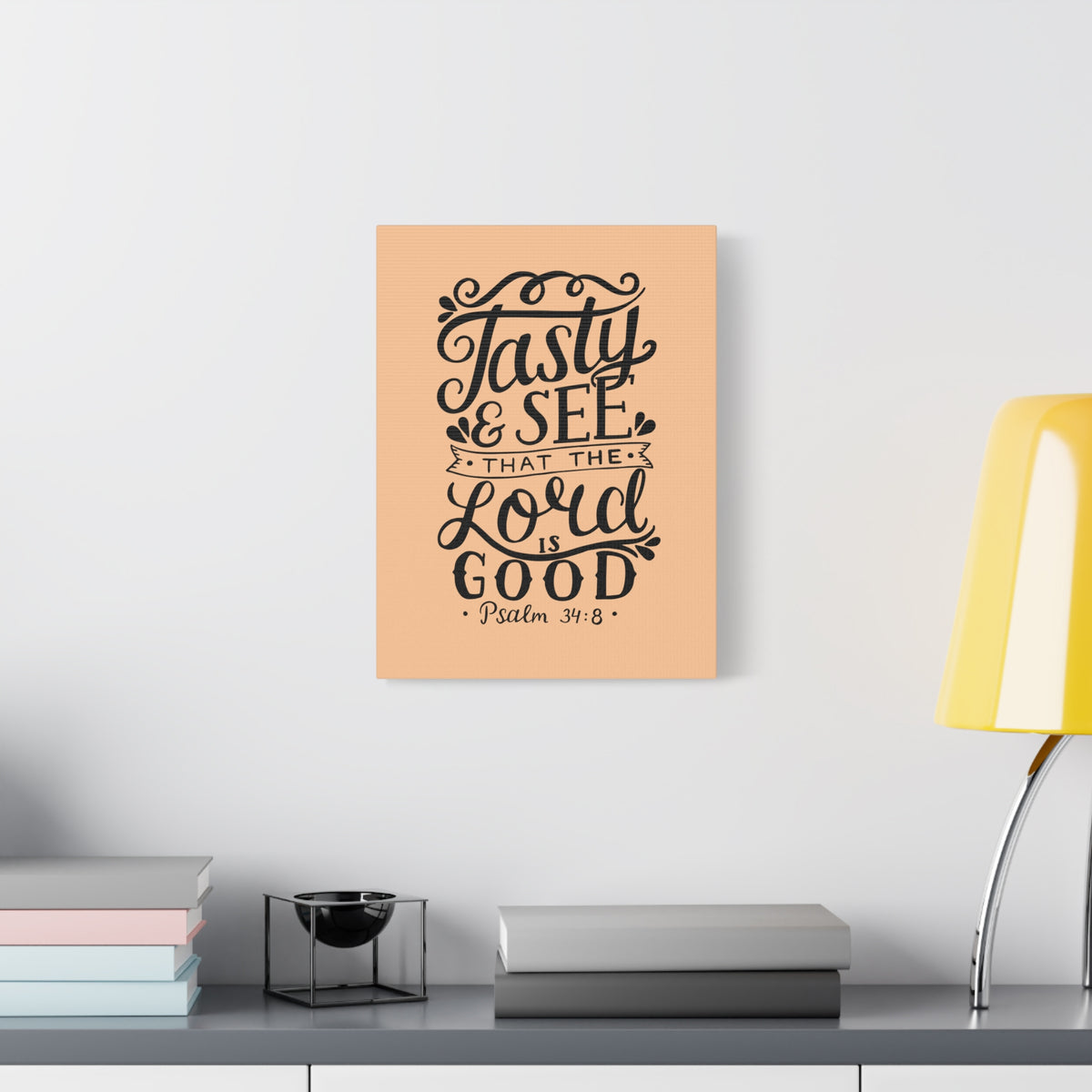 Scripture Canvas Tasty And See That Psalm 34:8 Christian Wall Art Bible Verse Print Ready To Hang-Express Your Love Gifts