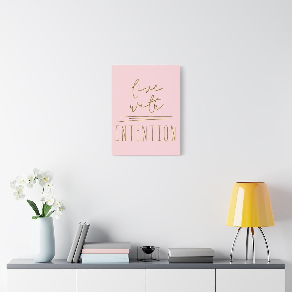Inspirational Wall Art Live With Intention Motivation Wall Decor for Home Office Gym Inspiring Success Quote Print Ready to Hang-Express Your Love Gifts
