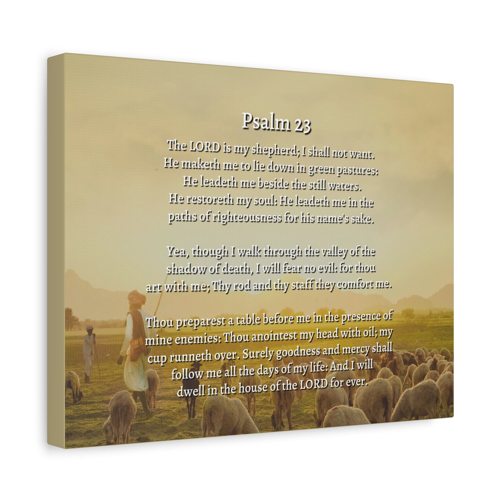 Scripture Walls Lord Is My Shepherd Herding Psalm 23 Bible Verse Canvas Christian Wall Art Ready to Hang-Express Your Love Gifts