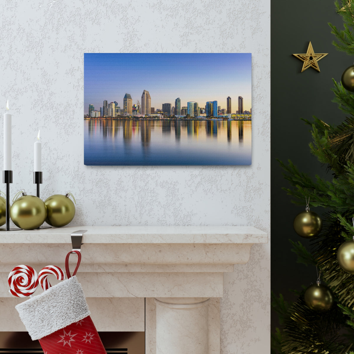 San Diego Daytime Skyline Canvas Artwork High-Quality Breathtaking Stunning Cityscape for Home Decor Ready to Hang-Express Your Love Gifts