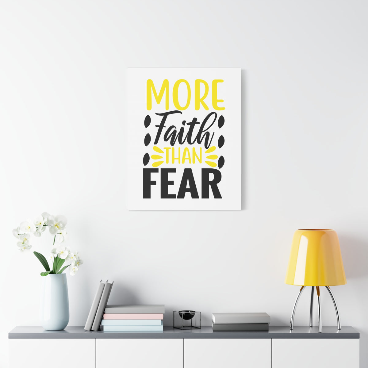 Scripture Canvas More Faith Than Psalm 34:4 Christian Wall Art Print Ready to Hang-Express Your Love Gifts