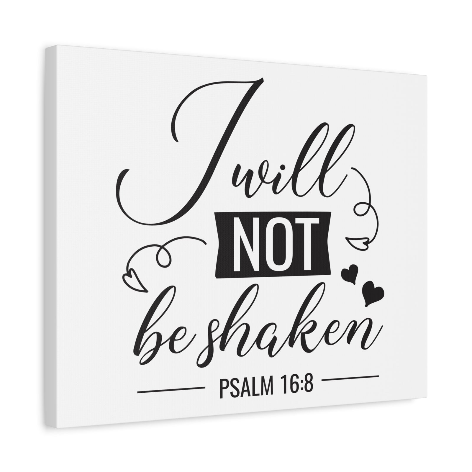 Scripture Canvas I Will Not Psalm 16:8 Christian Wall Art Bible Verse Print Ready to Hang-Express Your Love Gifts
