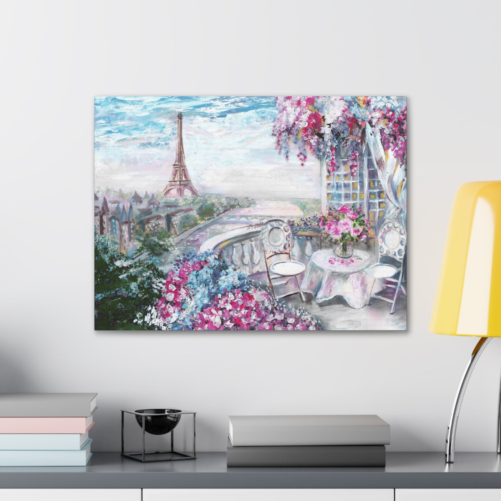 Paris Pink Eiffel Tower France Canvas Artwork High-Quality Breathtaking French City for Home Decor Ready to Hang-Express Your Love Gifts