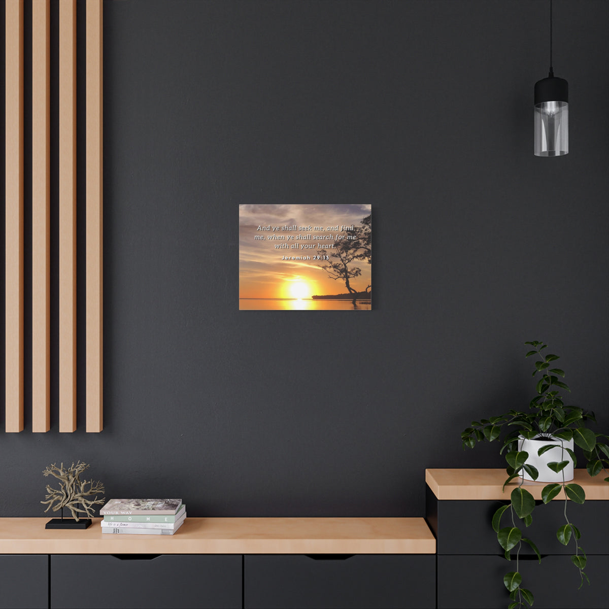 Scripture Walls All Your Heart Jeremiah 29:13 Bible Verse Canvas Christian Wall Art Ready to Hang-Express Your Love Gifts