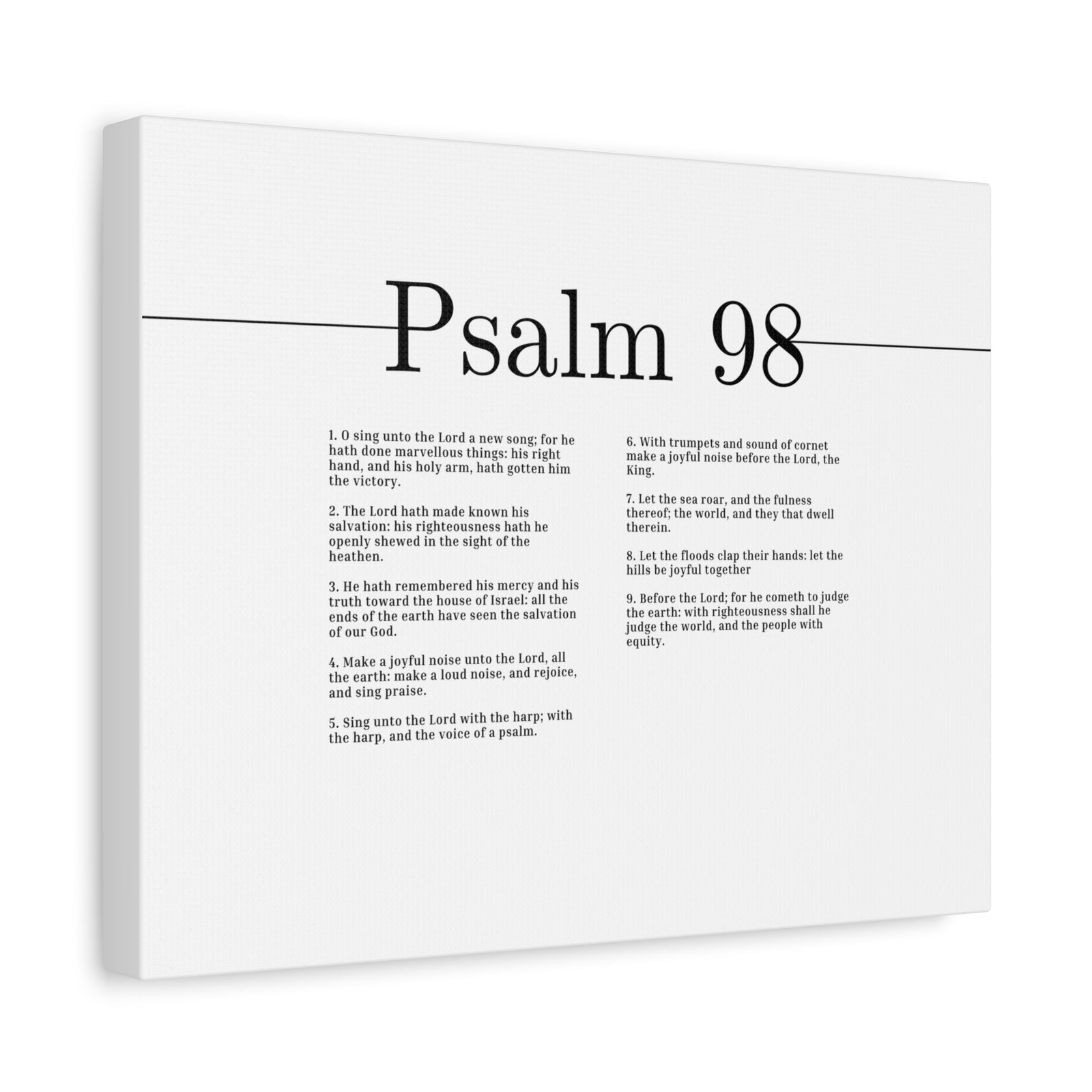Scripture Canvas Shall He Judge The World Psalm 98 Christian Wall Art Bible Verse Print Ready to Hang-Express Your Love Gifts