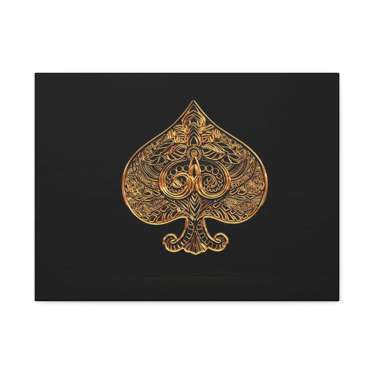 3D Gold Spades Playing Card Canvas Wall Art for Home Decor Ready-to-Hang-Express Your Love Gifts