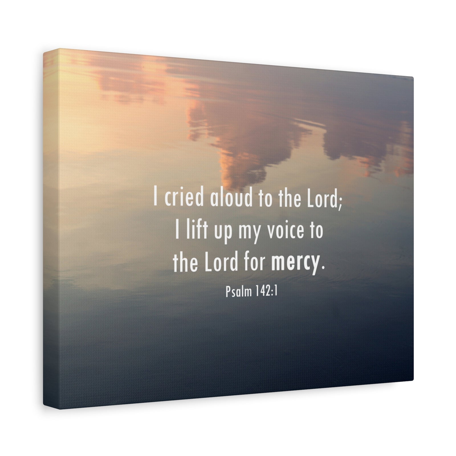 Scripture Walls The Lord Of Mercy Psalm 142:1 Bible Verse Canvas Christian Wall Art Ready to Hang-Express Your Love Gifts