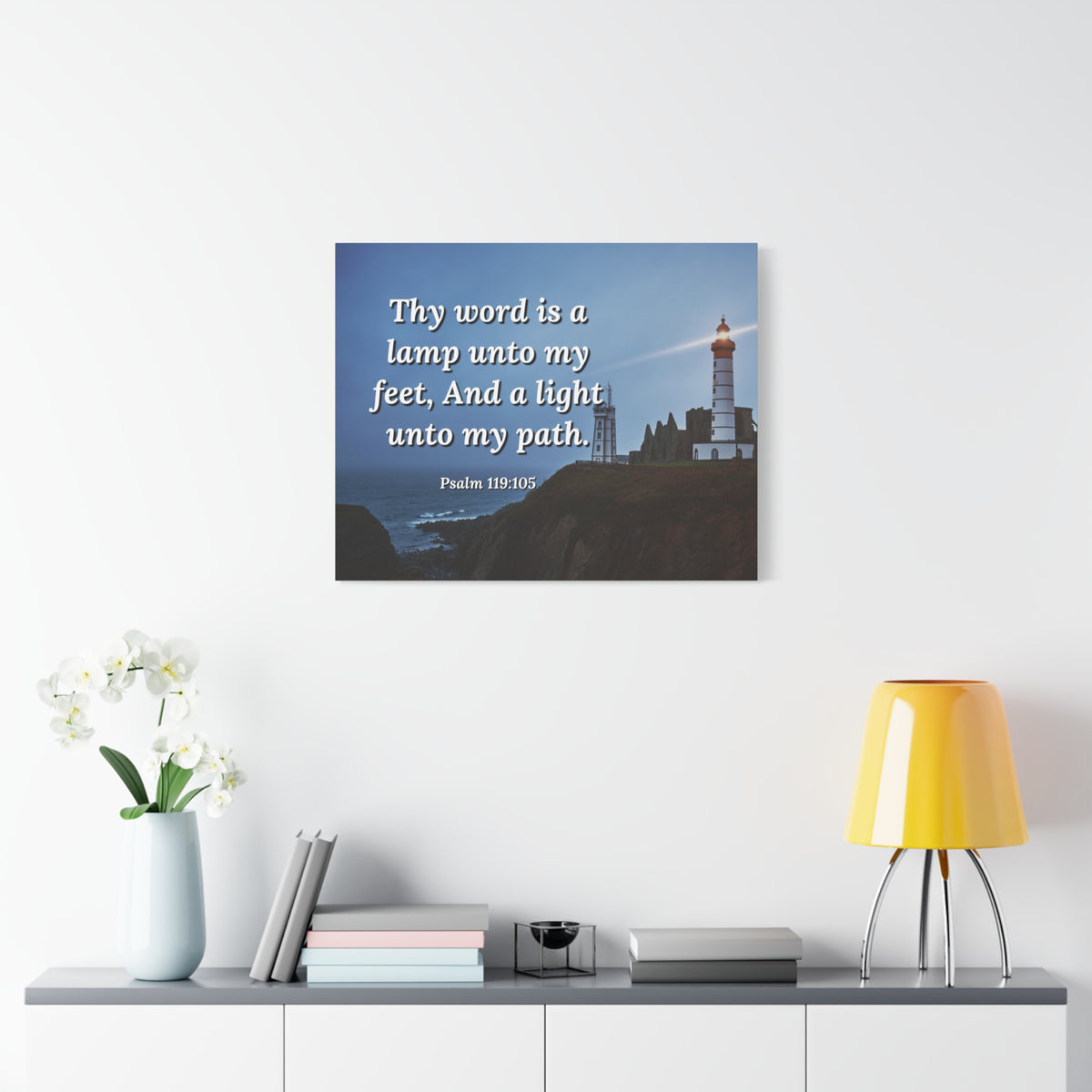 Scripture Walls A Lamp Unto My Feet Psalm 119:105 Bible Verse Canvas Christian Wall Art Ready to Hang-Express Your Love Gifts