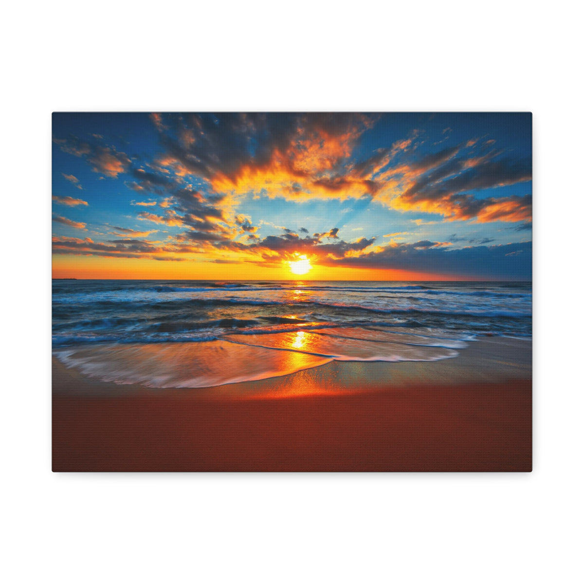 Sunrise On The Beach Ocean Canvas Wall Art for Home Decor Ready-to-Hang-Express Your Love Gifts