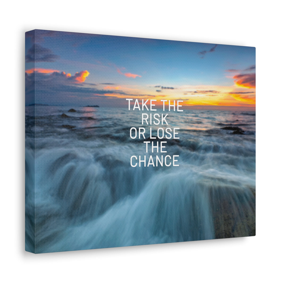 Inspirational Quote Canvas Take The Risk Motivational Print Ready to Hang Artwork-Express Your Love Gifts