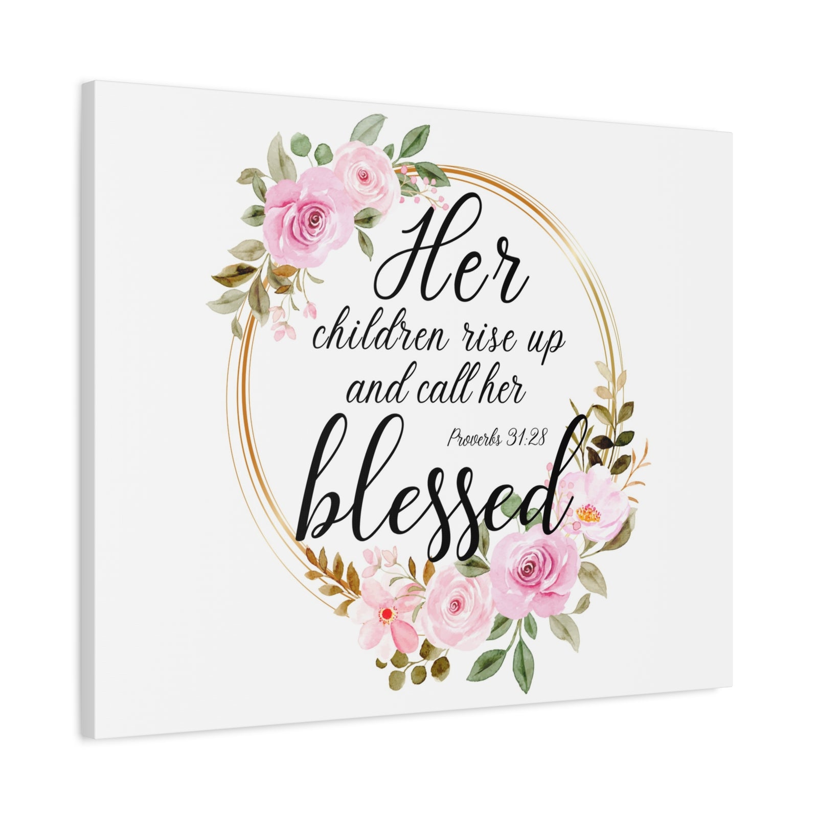 Scripture Walls Proverbs 31:28 She is Blessed Bible Verse Canvas Christian Wall Art Ready to Hang Unframed-Express Your Love Gifts