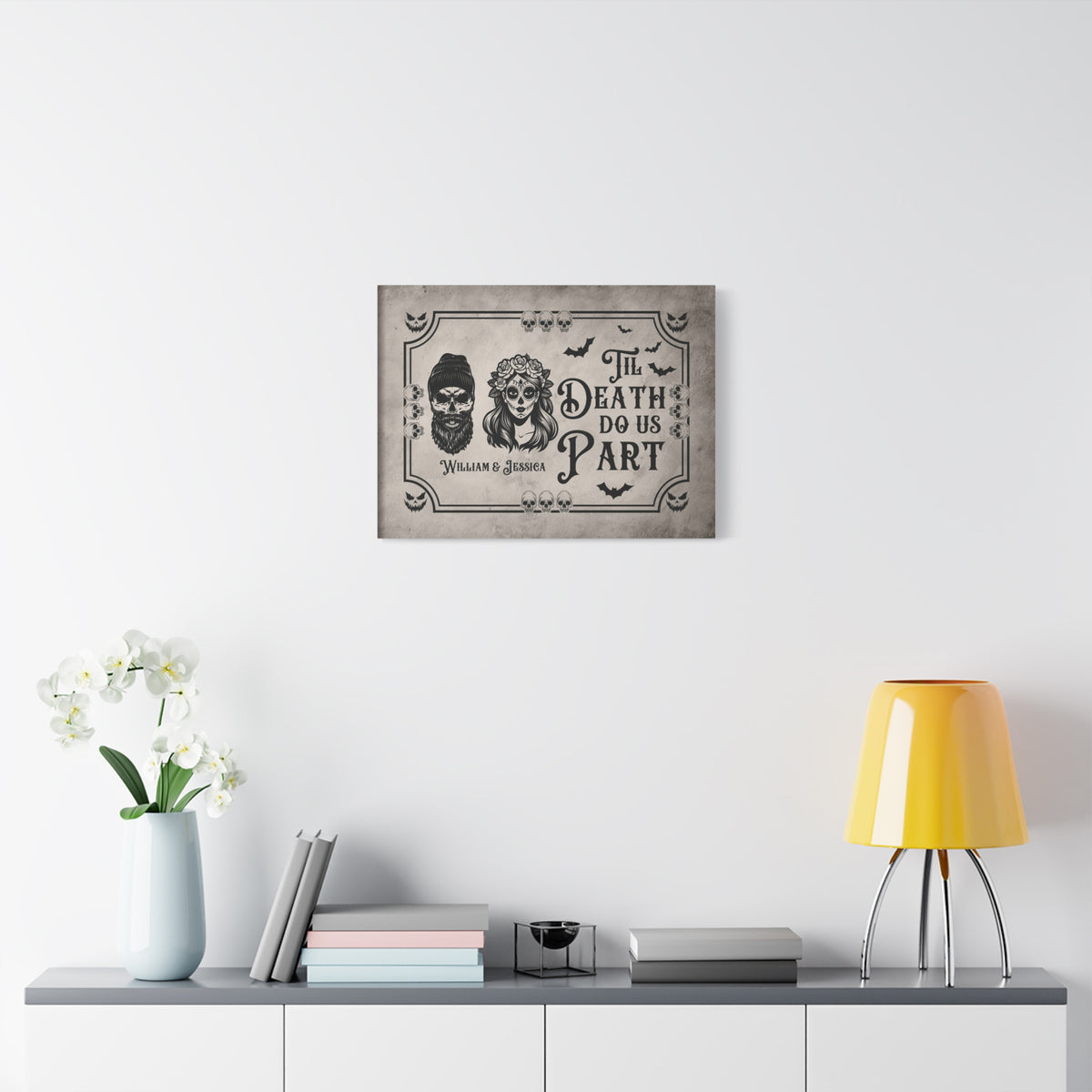 Personalized Till Death Do Us Part Canvas – Gothic Wedding Wall Art-Express Your Love Gifts
