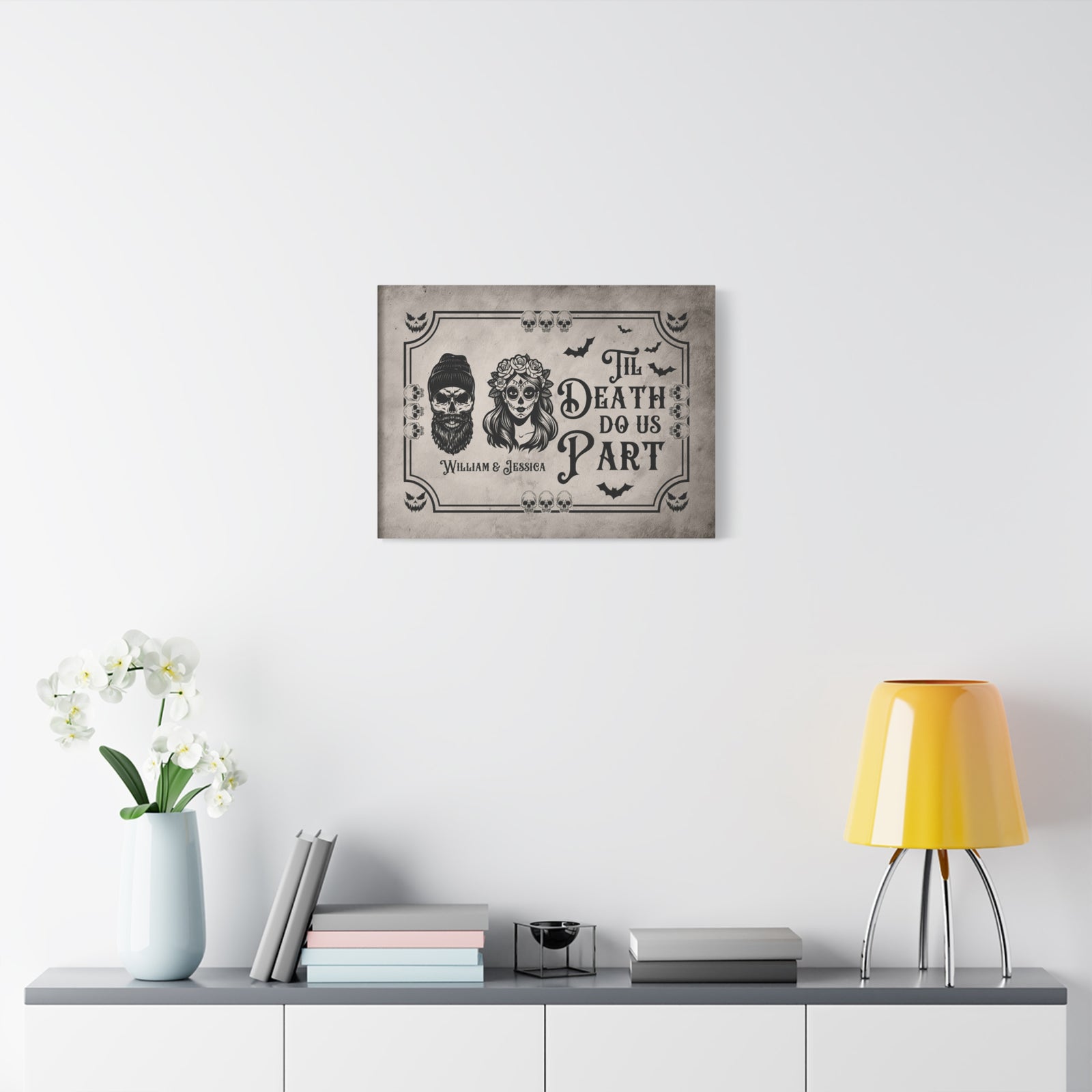 Personalized Till Death Do Us Part Canvas – Gothic Wedding Wall Art-Express Your Love Gifts