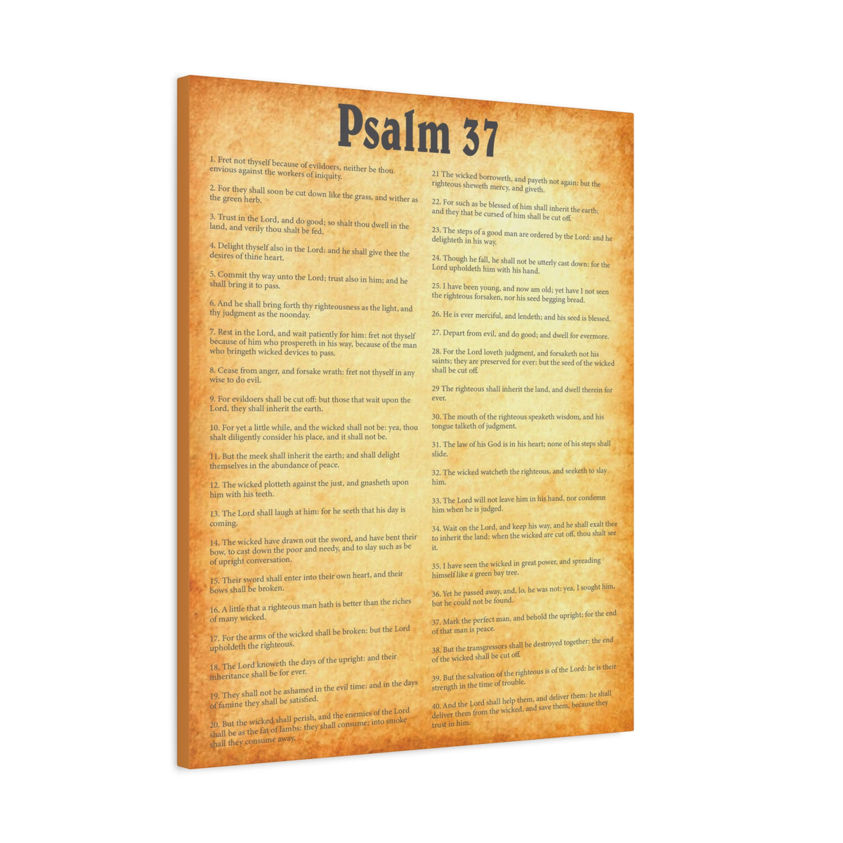 Scripture Walls Psalm 37 Gold Bible Chapter Canvas Christian Wall Art Ready to Hang-Express Your Love Gifts